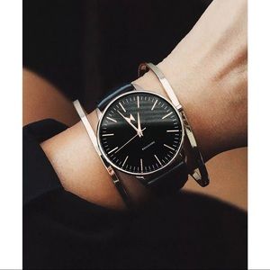 MVMT Womens Black & Rose Gold Boulevard Series Watch 38mm